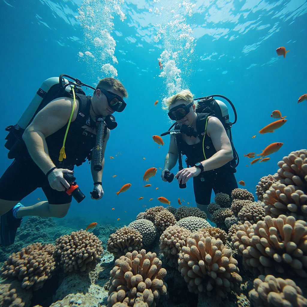 Marine conservation efforts in coral reef